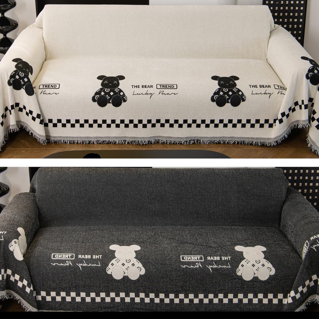 Neuer Cartoon Bär Sofabezug Stoff Ins Style Sofa Handtuchbezug Decke Vier Jahreszeiten Universal Voller Bezug Wendbarer Sofabezug Sand