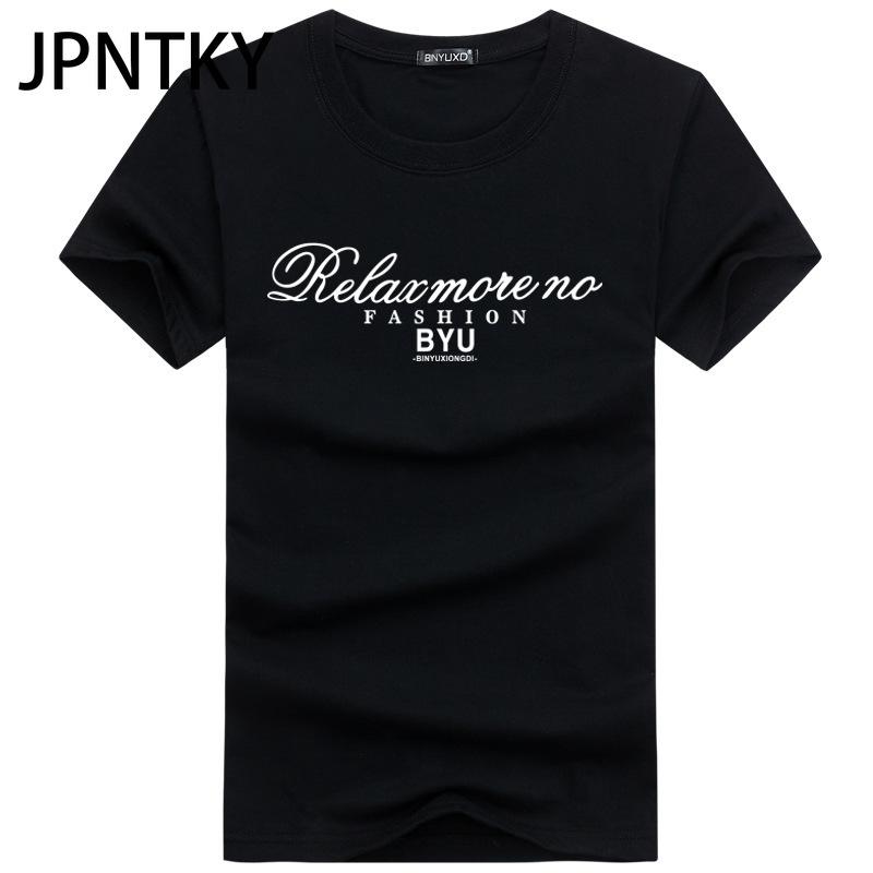 JPNTKY Cotton Short Sleeve T-shirt Men's Fashion Loose Half Sleeve Shirt Printed Compassionate Shirt