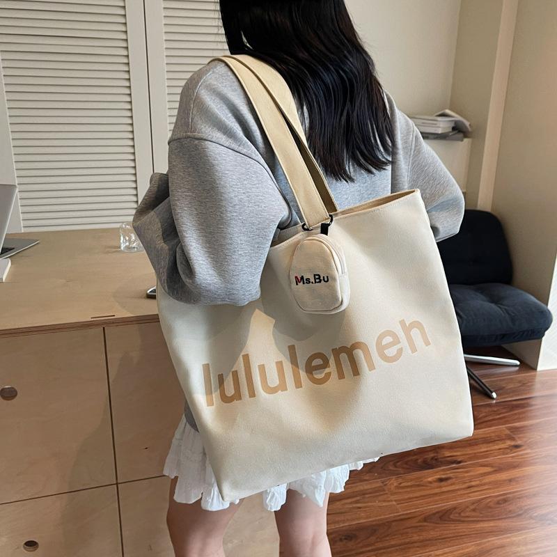 Canvas Underarm Bag Women's 2025 Autumn New Fashion Commuter Large Capacity Student Class Bag One Shoulder Tote Bag