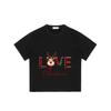 Christmas T Shirt Black Love Christmas Reindeer Plaid Print for Holiday Season