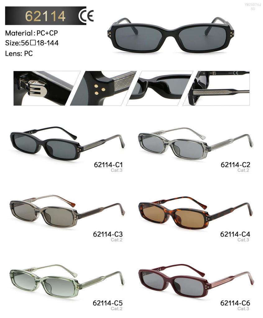 2026 Acetate Anti-UV Sunglasses for Outdoor Travel, Style 62114