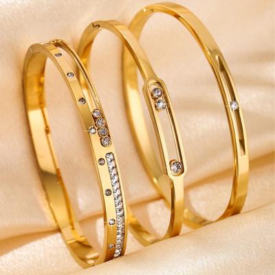 Vergoldetes Damenarmband mit Diamanten - Leichter Luxus, Europäischer & Amerikanischer Stil, Sternenhimmel-Design, Edelstahl