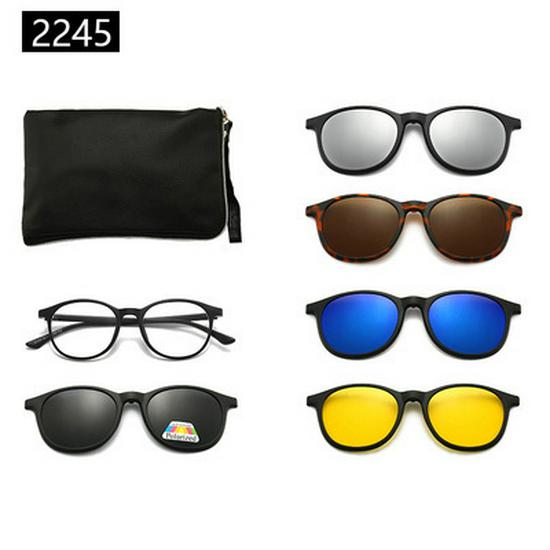 Cross-border TR90 Sunglasses Set: 1 Frame, 5 Polarized Lenses, Unisex, Trendy Driving with Pouch