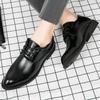 Leather Casual Dress Shoes Man Social Shoe for Men Pointed Toe Black Cheap Liquidation Clothing Low Price Clearance Footwear 39