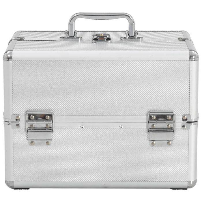 VidaXL Mallette à maquillage 22x30x21 cm Argenté Aluminium