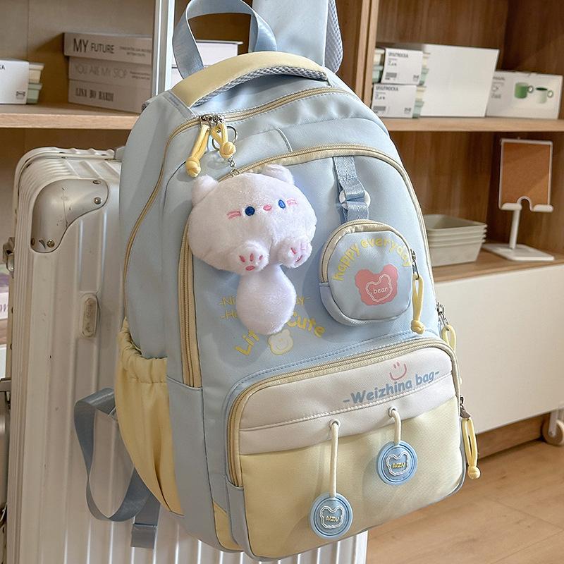School bag, high value and fresh ins School bag for junior high school students, casual, simple, lightweight and large capacity
