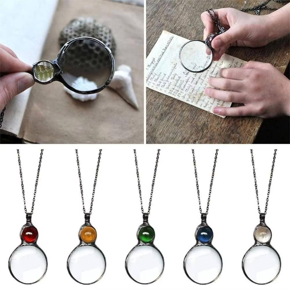 Reading Amplifier Reader Reading Magnifying Glass Pendant Fashion Sweater Chain Pendant  Daily Wear