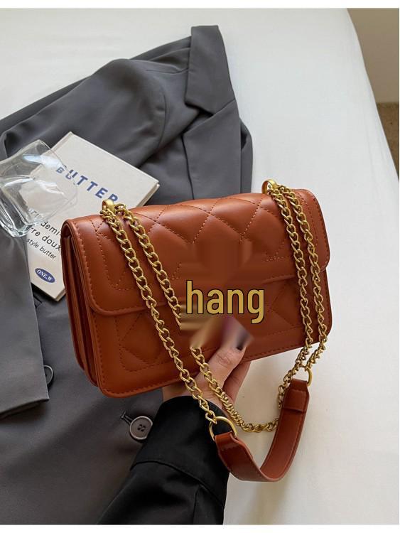 2025 Winter Women's Argyle Chain Versatile Crossbody Bag - Fashionable Small Square Shoulder Bag, Light Luxury