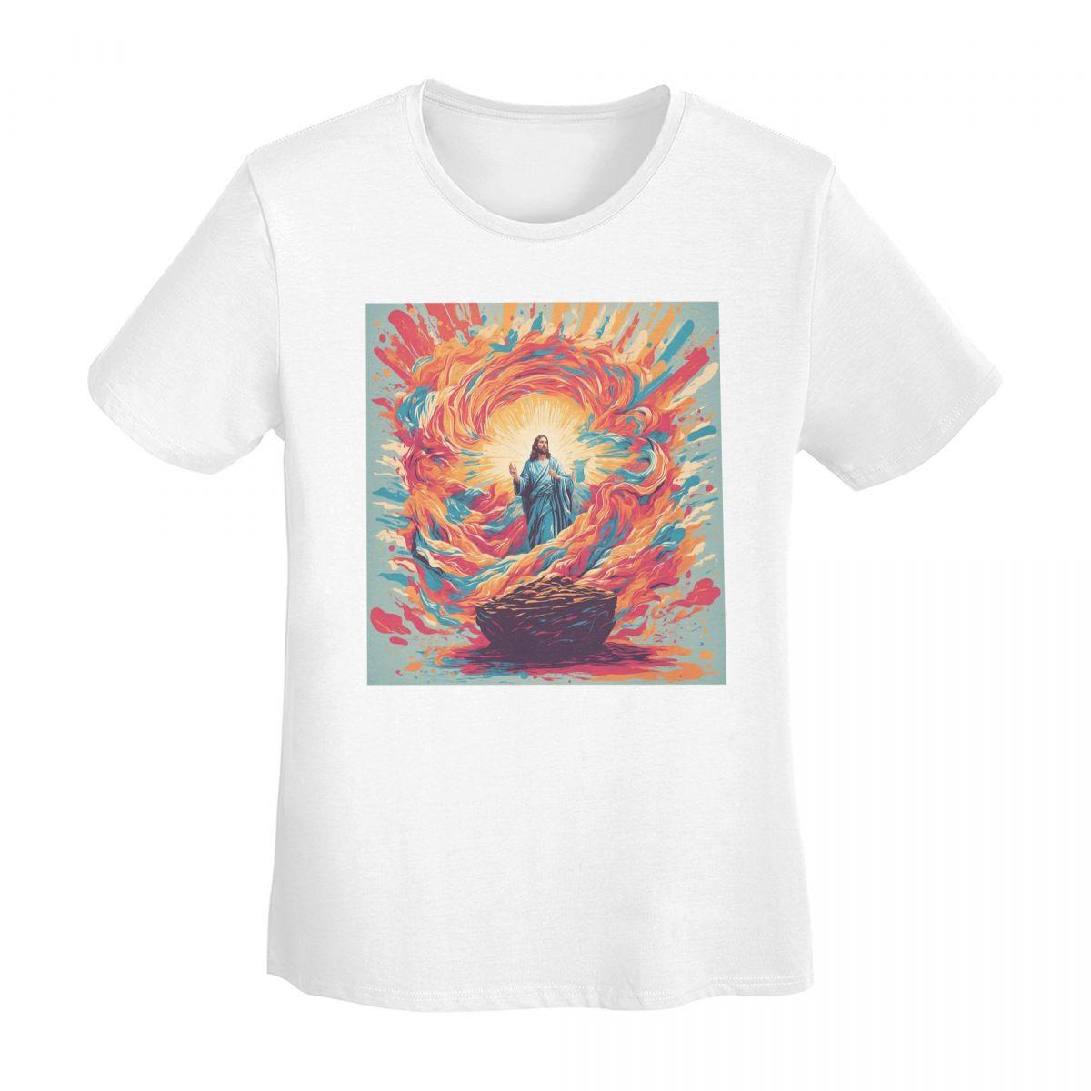 Resurrected Jesus Jesus Biblical References TShirt Women Short Sleeve T Shirts Round Neck Clothing Cotton Tees Streetwear S