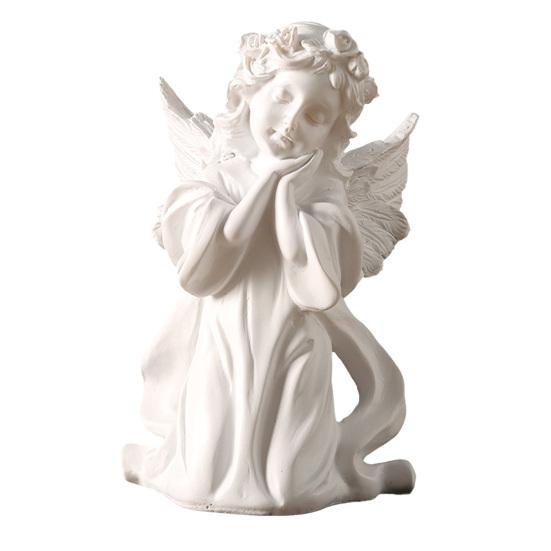 Estatua de Ángel de la Guarda Resina Figura de Ángel Pequeño Recuerdo Curación Simpatía Regalo para Estante Hogar Sala de Estar Escritorio Oficina Decoración