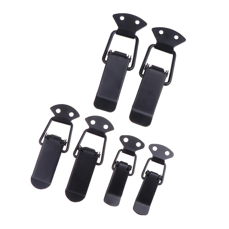 2Pcs Latch Catch Duck-mouth Buckle Hook Wooden Box Hasps Clamp Iron Spring Catch Clasp Loaded Draw Toggle Clamp Hasps