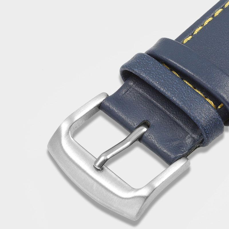 Cowhide Watch Strap For CITIZEN Blue Angel Radio Wave Watch Band AT8020-54L/8020-03L/JY8078 Curved End Yellow 22 23mm Bracelet