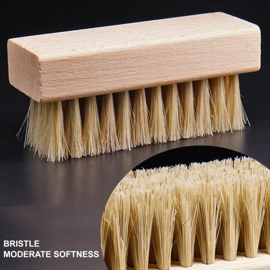 Cleaning Brush with Firm Grip Dry Wet Cleaning Soft Natural Bristles Multifunctional Square Beech Wood Design Cleaning Scrubber