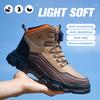 rotating button safety shoes with steel toe cap anti smash anti puncture winter lightweight safety shoes men ankle safety boots