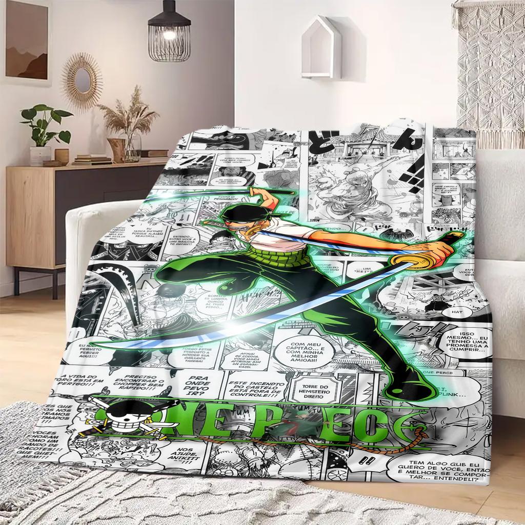 Roronoa Zoro Print Blanket Warm Comfortable Flannel Blanket Suitable for Bedrooms,Sofas, Beds,Chairs,Travel -QIAO123