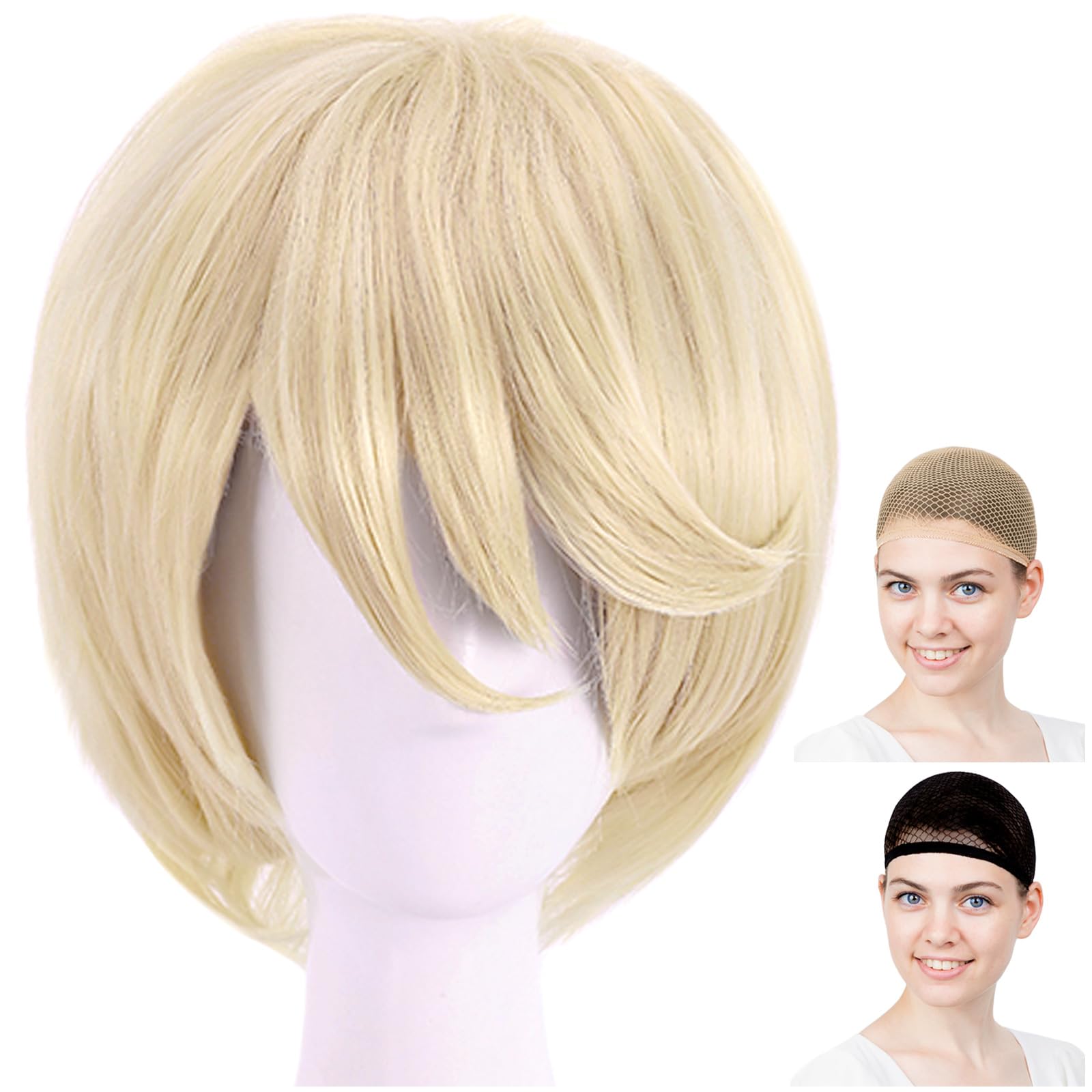 

CaseEden Cosplay Wig Premium Cool Short Hair Light Gold 6051