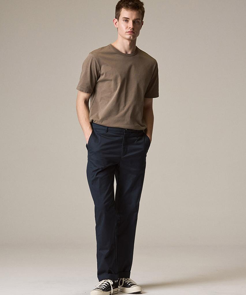 Laijeuaenbillou [Authentic] Authentic Supima 265 Regular Straight Chino Pants Navy