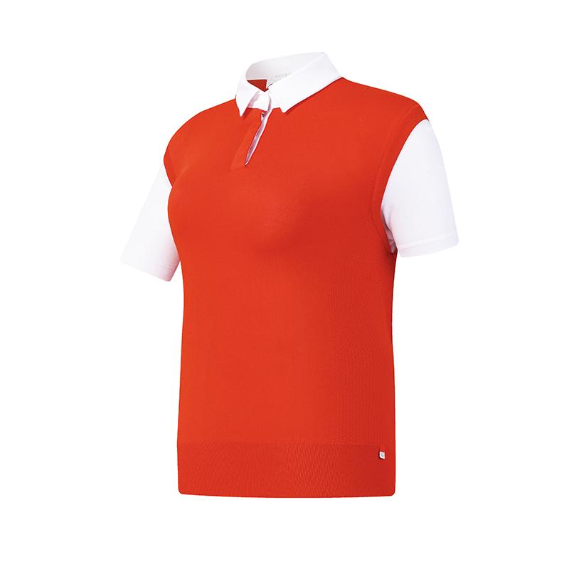 

Серия FILA Golf Модный Простой Тренд Классический Ретро Спортивный Повседневный Универсальный Удобный Поддельный Двухсекционный Плетеная Короткая Рукава Вязаный Топ A11W625411FRD S