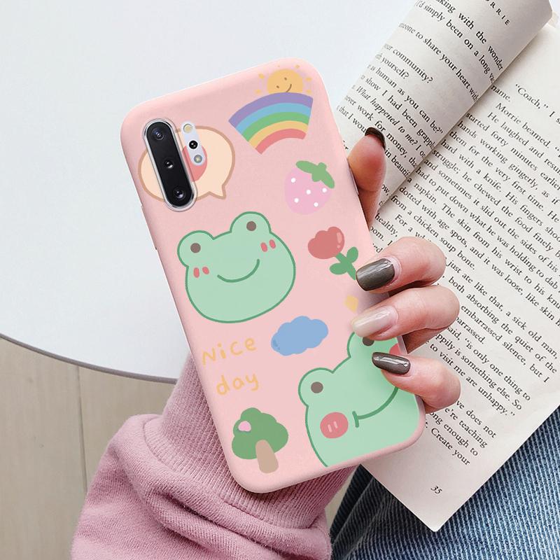 For Samsung Galaxy Note 10 Note10 Plus Cover Cute Cartoons Heart Cat Soft TPU Shockproof Phone Case For Samsung Note 10 Fundas