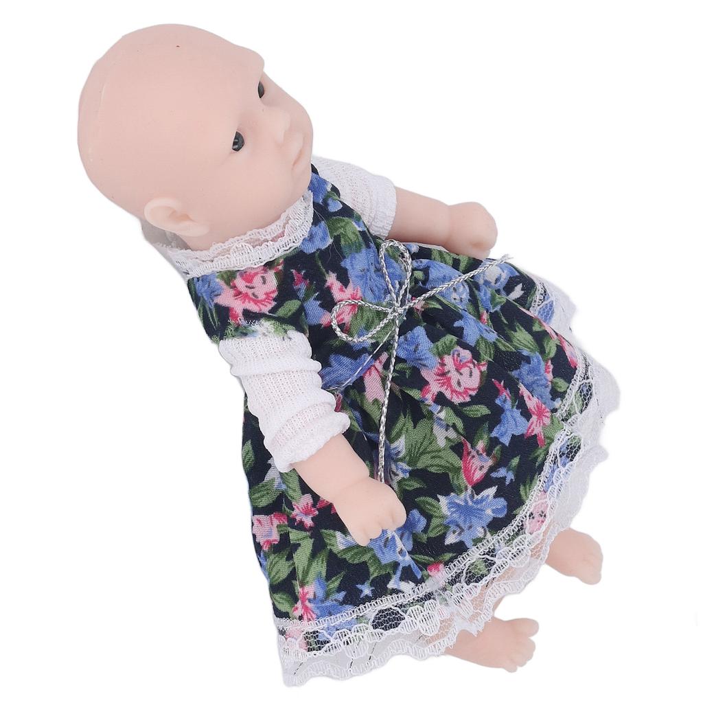 Baby Doll Soft Silicone Rebirth Newborn Simulation Best Girl Gift for Over 3 Years Old 6in