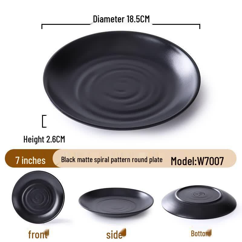 Spiral Pattern Melamine Dinner Plates