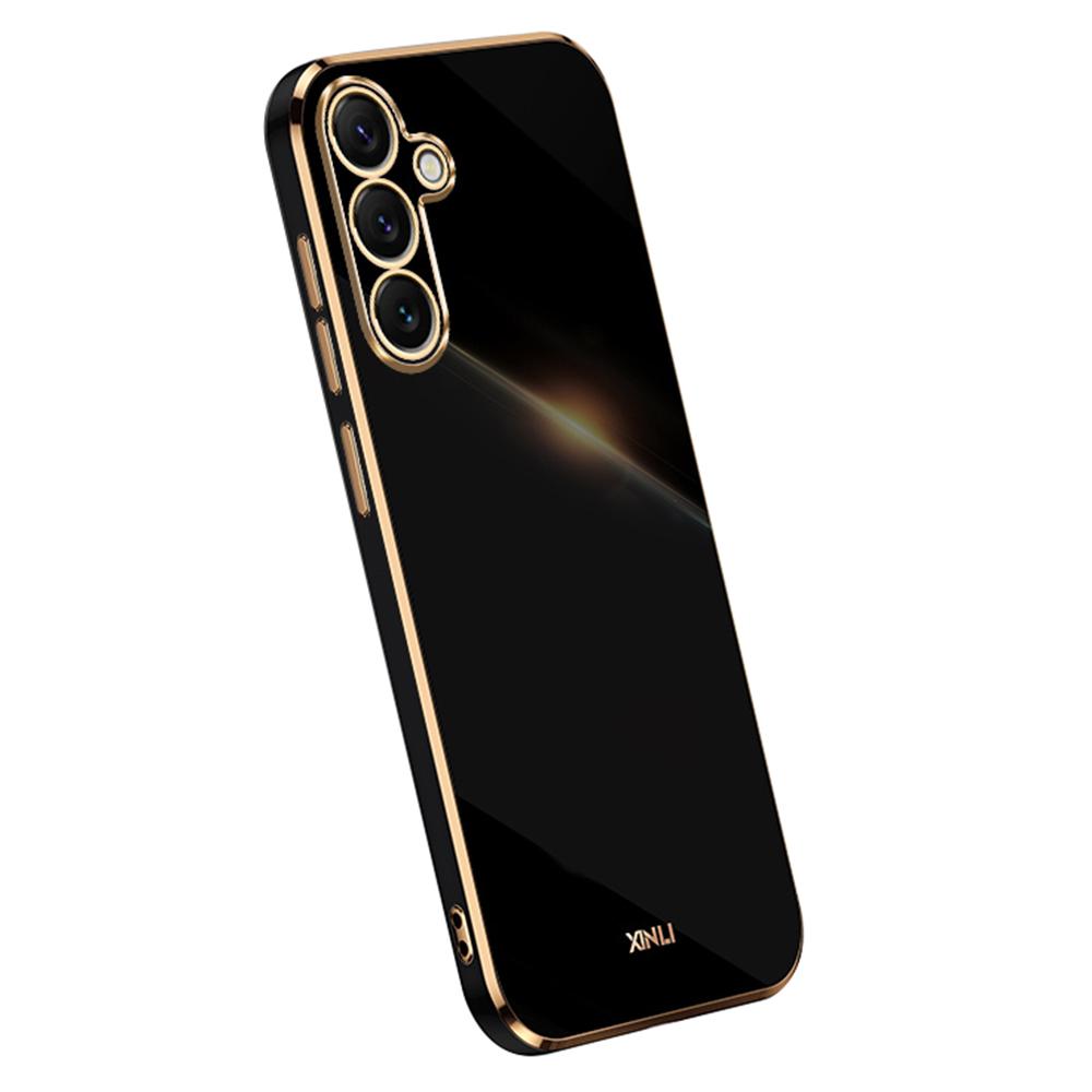 

XINLI For Samsung Galaxy S25+ Case TPU Phone Cover with Electroplating Frame F