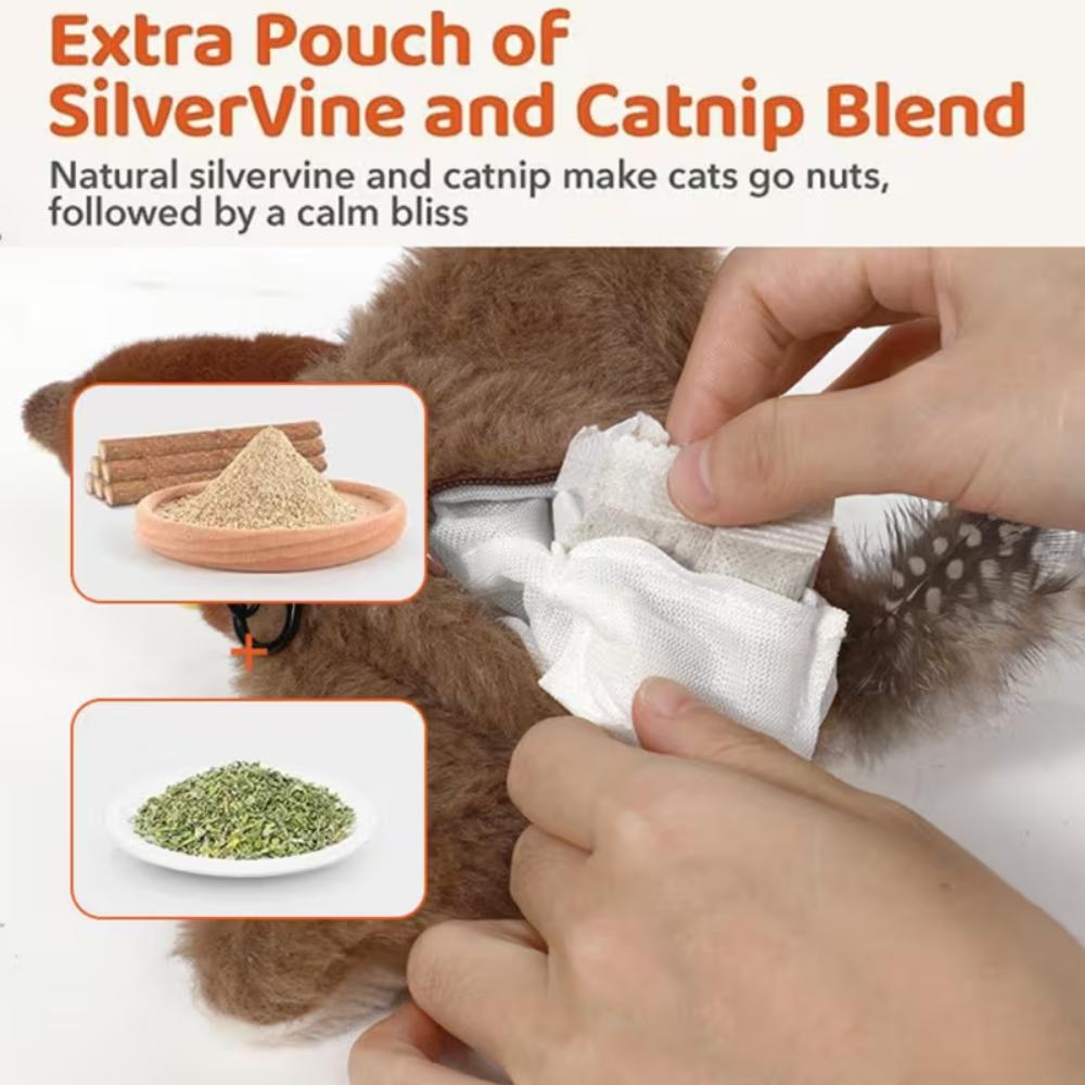 Jouets de charge et tactiles amovibles, interaction en vol avec battement d'ailes automatique, jouets simulés d'oiseau moineau pour chat