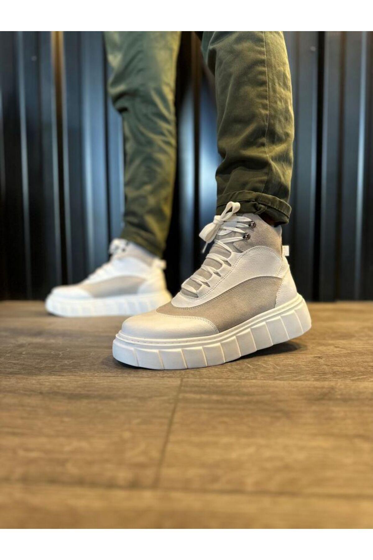 

Мужские модные ботинки на танкетке, ботинки на высокой подошве, белые туфли