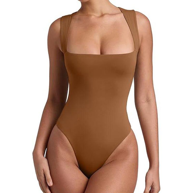 Solid Color Square Neck Sleeveless Jumpsuit Solid Square Collar Jumpsuit for Women