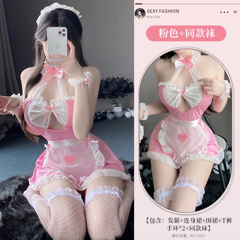 Sexy Lingerie Uniform Seduction Pajamas Flirt Hot Bed Free Passion Maid Dress