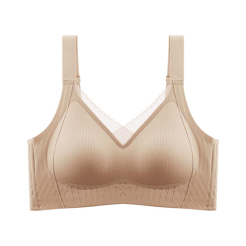 Underwear women's secondary breasts gather to prevent sagging, no steel ring, no trace, upper support adjustment type, large chest and small chest bra