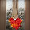 Fall Wreath Wreath Hat Faux Maple Wood Beads For Front Door Wall Indoor Outdoor Thanksgiving Christmas Decorations