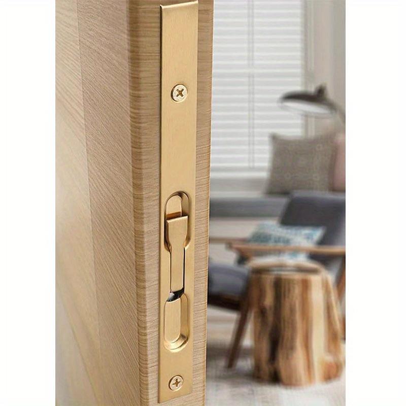 4 Stück Türriegel-Edelstahl Verdeckte Sicherheit Französische Türschlösser mit Beschlägen Metall