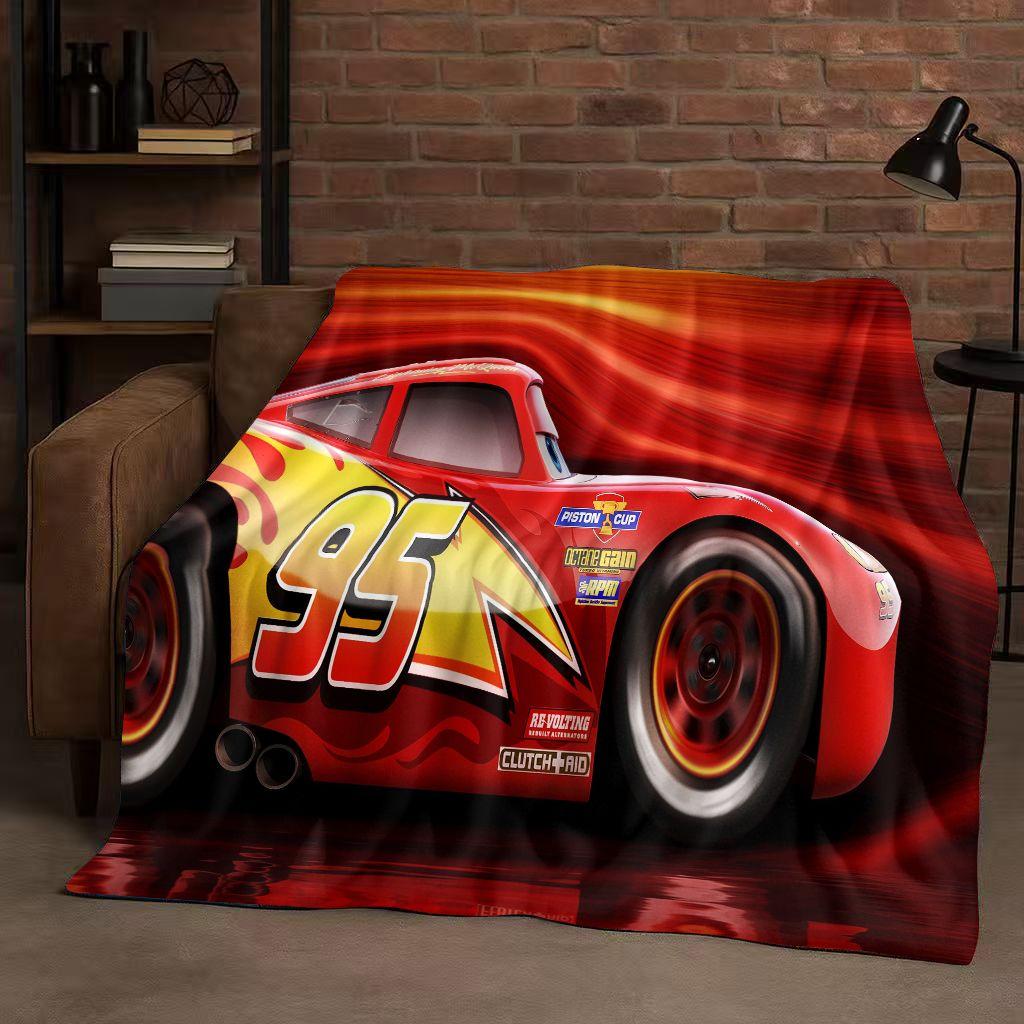 Sanrio Cartoon Cars Lightning McQueen Christmas Gift Flannel Blanket,Ultra Soft Plush Throw for Home Bedroom Bed Sofa Cover Kids