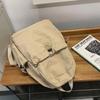 Solid Color Pleated Backpack Men's Lightweight Travel Small Backpack Women's School Bag