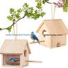 Outdoor Wooden Bird Breeding Box Nest - Real Wood Garden Shelter for Birds