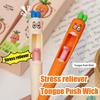 4pcs Funny Carrot Press Type Black Quick Dry Gel Pen High Value Creative Stress Relief Writing Tool for Study Office School