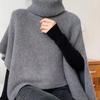 Irregular split high neck knitted pullover scarf shawl autumn and winter versatile wool scarf