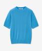 BLOND9 Soft Cable Round Short Sleeve Knit_Blue