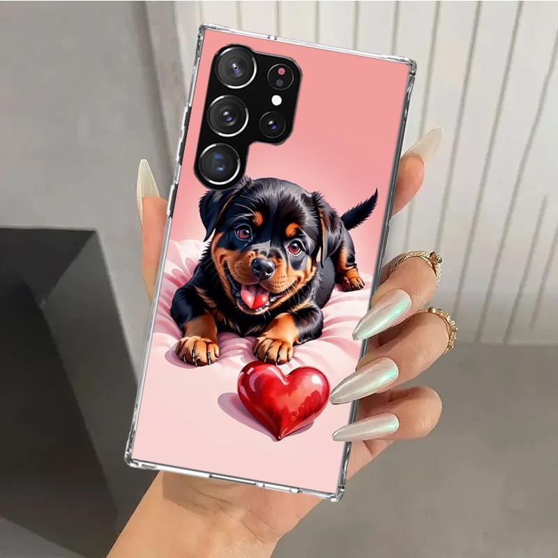 Lovely Puppy Heart Dogs Phone Case for Samsung Galaxy S26 S24 S23 Ultra S25 Edge S22 S21 Plus S20 FE + Soft Print Shell Funda Ga