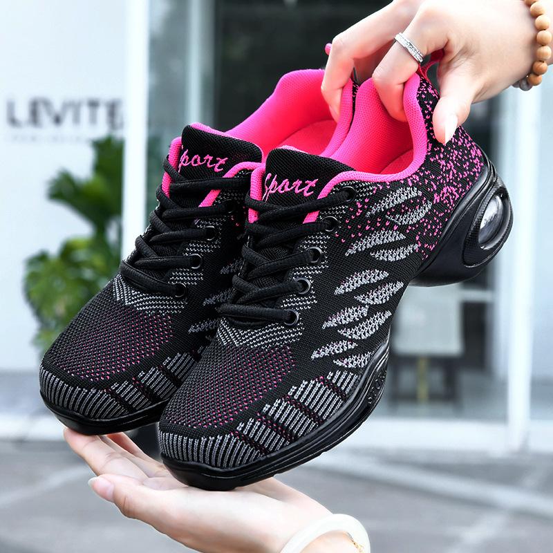 Dance Shoes Women Square Dancing Shoes Breathable Fly Woven Mesh Shoes For Women Sailor Jazz Sports Shoe Running