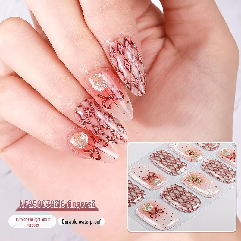 Europäische und amerikanische Weihnachten 3D Niedliche Cartoon Gel Nagelsticker für Kinder - Wasserdicht und halbgehärtet