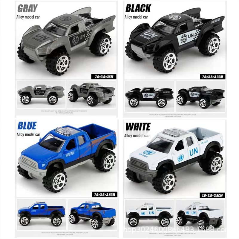 Off-road 1:64 Alloy Car Model - Eight Colors, Slide Toy for Boys, Simulated Metal Vehicle.