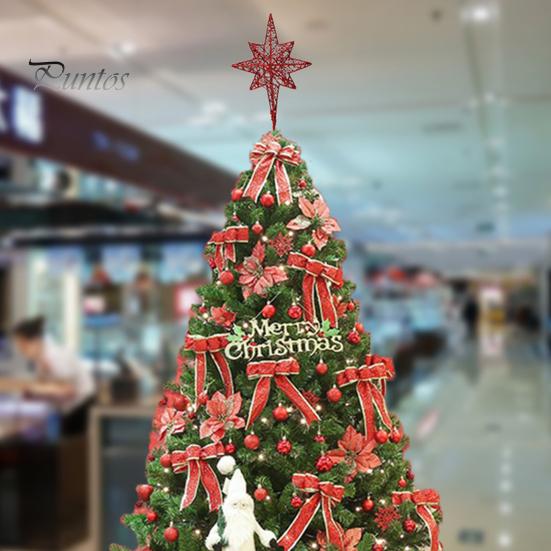 Étoile de sommet d'arbre de noël, couleur vive scintillante, antirouille, conception ajourée, ornement de sommet d'arbre de noël 3D