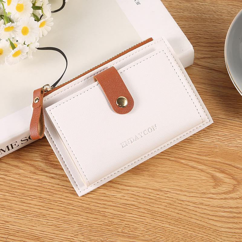 Ultradünne Damenledergeldbörse mit Kartenfächern und Reißverschluss – Große Kapazität, einfarbiges Design
