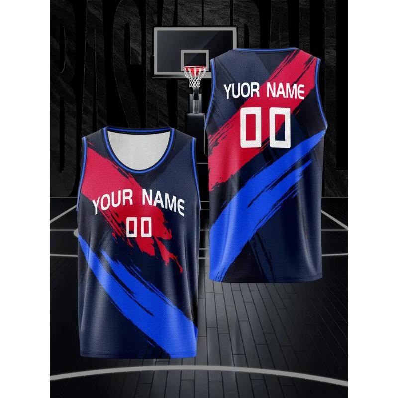 Custom Name And Number Basketball Tank Top For Men New In Sleeve Loose Tshirts For Basketball Team Men's Sport Tee Shirts