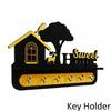 Unique Stylish Wooden Key Holder for Wall Decor with Stylish Stainless Steel 6 Hooks Beautiful Key Organizer for Home Decoration.(W28cm,H18cm,D5cm)