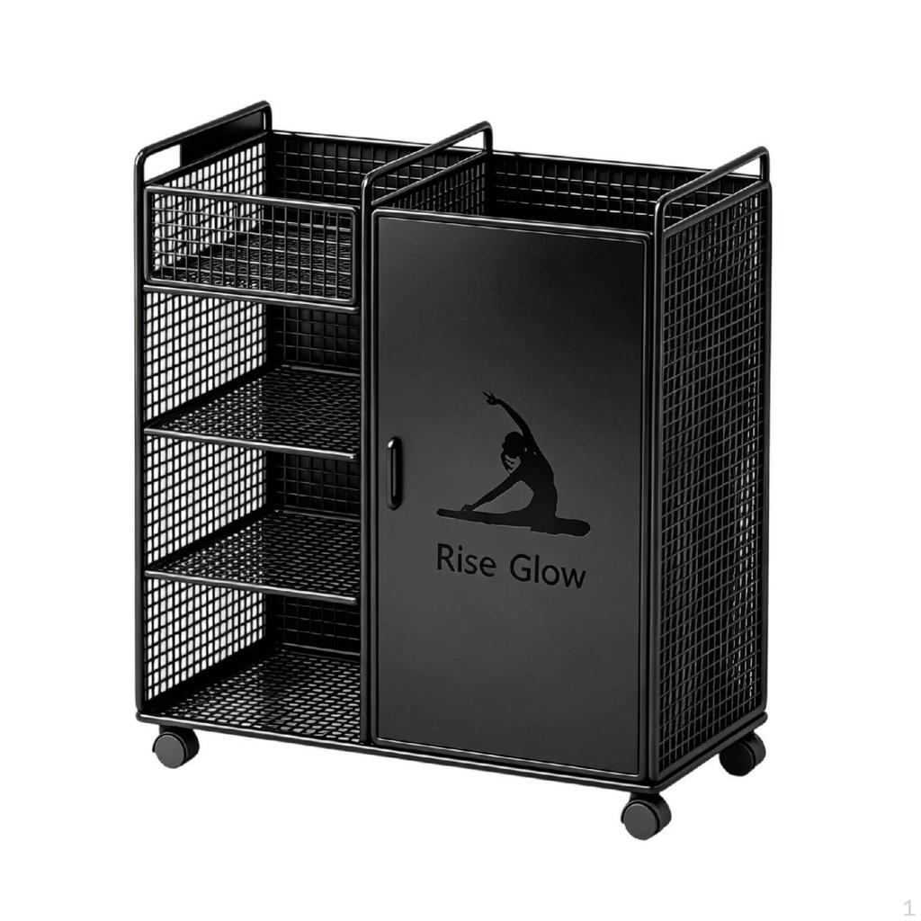 Fitness Equipment Rack with Wheels Wheeled Workout Organizer Compact