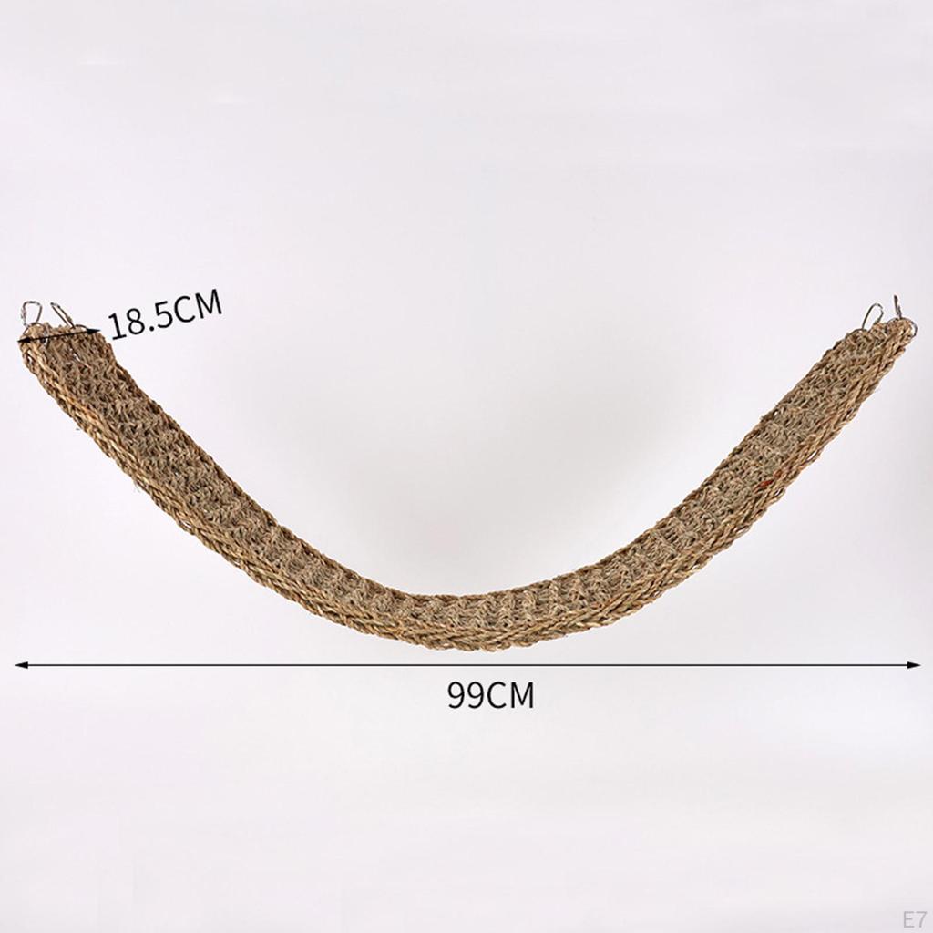 Bird Activity Center with Climbing Rope Ladder And Seagrass Mat for Macaws