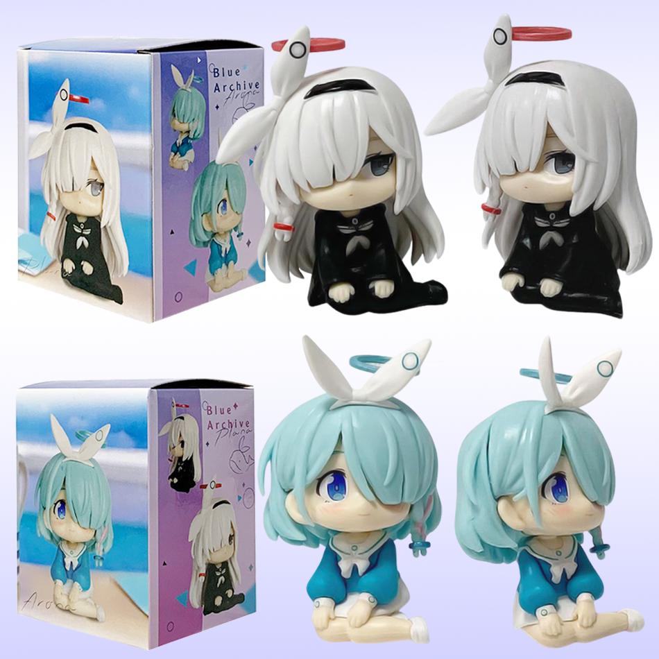 In Stock Blue Figure Anime P-rana Cute Q Version Desktop Standing Posture Animation Model Toy Gift Collection Ornaments PVC